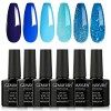 GZMAYUEN Vernis UV Semi Permanent Ongles Rouge Vernis Gel 10ML Vernis à Ongles Rouge Vif Gel Couleur Ongle UV Rouge Foncé 6Pc