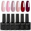 GZMAYUEN Vernis UV Semi Permanent Ongles Rouge Vernis Gel 10ML Vernis à Ongles Rouge Vif Gel Couleur Ongle UV Rouge Foncé 6Pc
