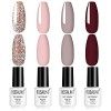 ROSALIND 7ml Rouge Vernis Semi Permanent 4 Couleur Vernis à Ongles Gel Nail Polish Saok Off Pour Les Ongles en Gel UV Red Nai