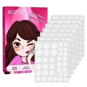 Patchs bouton ACOTYE 245PCS, pimple patch à adsorption puissante 100% pure, Patchs anti-boutons, 4 tailles jour et nuit, vega...