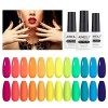 AIMEILI Vernis Semi Permanent Néon 12 Couleurs, Lot Vernis à Ongles Gel UV LED Soak Off Manucure Salon Longue Durée Varnish K