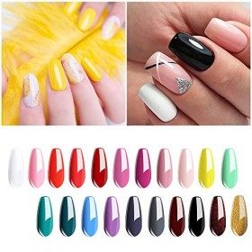 Vishine Vernis Semi permanent Vernis Gels UV LED Soak Off Lot de 24 Couleur Base Top Coat Matte Top Coat Kit Manicure Nail Ar