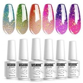 Vishine Soak Off UV LED Température Changement de Couleur Chameleon Vernis à Ongles Gel Semi-Permanent Lot Color Mix/Multi-Co
