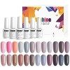 Vishine Lot de 22 couleurs Vernis Gel Semi-Permanent avec Base Coat & Top Coat Kit,Vernis à Ongles Gel UV LED Soak Off 24 Fla