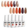 Vishine Vernis Gel Semi Permanent, UV LED Vernis à Ongles Gel Soak OffCouleurs Pourpre Bleu Paillettes Cadeau Coffret 6pcs x 