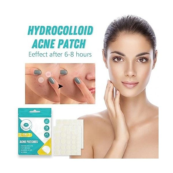 264PCS Patch Bouton Pimple Patches Hydrocolloïde Acné Patch Invisible Naturel Acné Patch Avec Huile De Tea Tree Et Acide Sali...