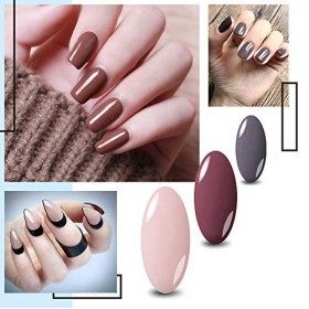 Vishine Lot de 6 Couleurs 8ml Vernis à Ongles Semi Permanent UV LED Gel UV Soak Off aux Couleurs Variées pour Nail Art 006