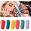 Vishine Lot de Vernis à Ongles Semi permanent UV LED Soak off 6 Flacons Couleur de BonBon, Nail Art en Cadeau 8ML