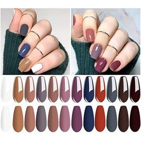 Vernis Vernis Gel Semi Permanent - Lot de 12 UV LED Vernis à Ongles Gel Soak Off Manucure Cadeau Lot 02, 12 Couleurs X 8ml