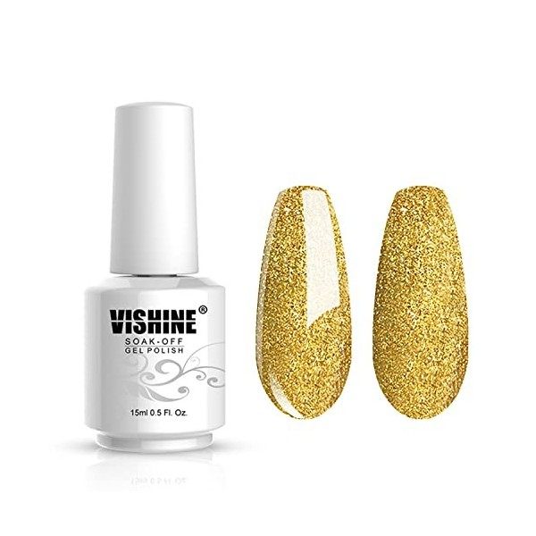 Vishine Vernis à ongles 15ml Vernis Gel Semi-permanent Gel Polish Soak-off UV LED Manucure Vernis Gels 1 Couleur 5096