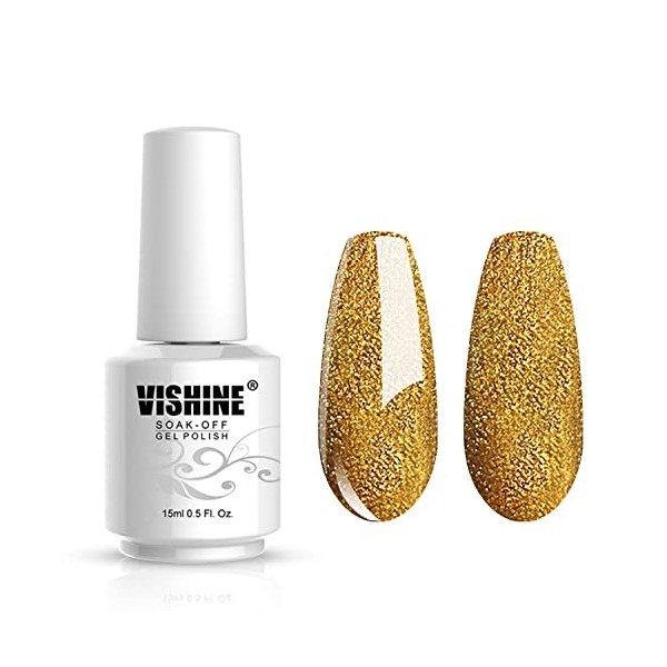 Vishine Vernis à ongles 15ml Vernis Gel Semi-permanent Gel Polish Soak-off UV LED Manucure Vernis Gels 1 Couleur 5096