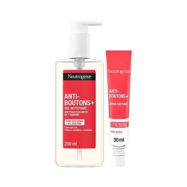 Neutrogena Anti-boutons&nbsp;+ Sérum quotidien + Neutrogena Anti-boutons&nbsp;+ Gel Nettoyant Crème Jour et Nuit