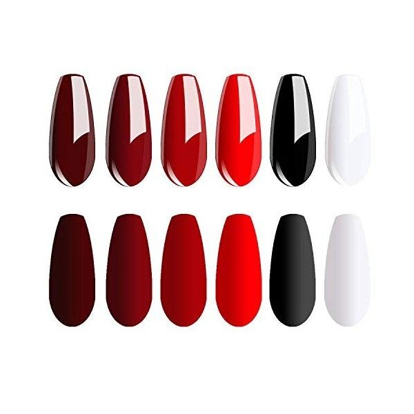 Vishine Lot de 6 Couleurs 8ml Vernis à Ongles Semi Permanent UV LED Gel UV Soak Off aux Couleurs Variées pour Nail Art 019