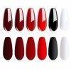 Vishine Lot de 6 Couleurs 8ml Vernis à Ongles Semi Permanent UV LED Gel UV Soak Off aux Couleurs Variées pour Nail Art 019