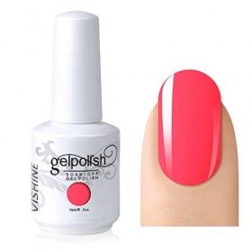 Vishine Vernis à ongles Semi-permanent Soak-off UV LED Nail Art Manucure Base Top Coat Firebrick 1557 