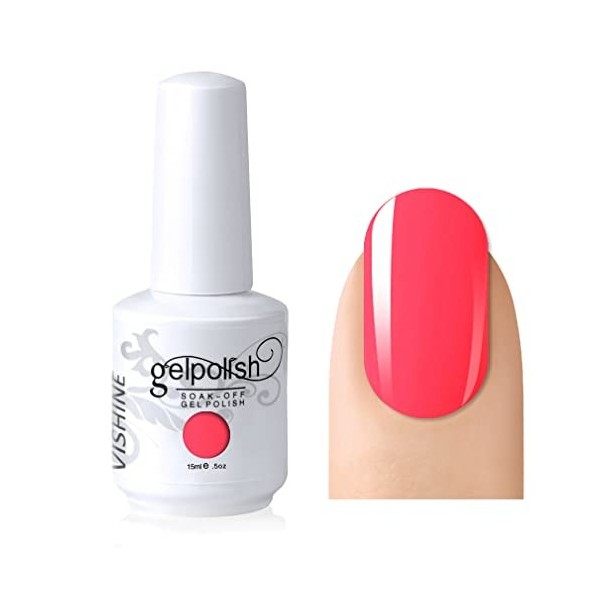 Vishine Vernis à ongles Semi-permanent Soak-off UV LED Nail Art Manucure Base Top Coat Firebrick 1557 