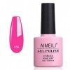 AIMEILI Vernis Semi Permanent, Vernis à Ongles Gel Soak Off UV LED Nail Polish Manucure - Neon Peachy Pink 056 10ml