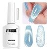 Vishine Lot de 6 Vernis Semi-permanent Magnétique, Holographique Pailleté Cat Eye Vernis Gel UV Semi Permanent Brillant Scint