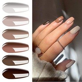 Vishine Vernis Semi Permanent Lot de 6 Couleur Nude Vernis à ongles Gel UV Série Nude Pure Soak Off Nail Art Coffret 8ml
