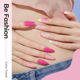 Modelones Vernis Gel Semi Permanent Transparent Rose Blanc Set, Vernis à ongles Semi Permanent Nude Naturelle Couleur pour Ma