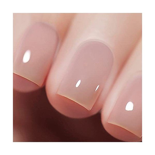 Vishine Vernis à ongles Gel 15ml, Couleur Naturelle Nu Rose Transparent Soak Off UV LED Vernis Gel Semi-permanent Nail Art po