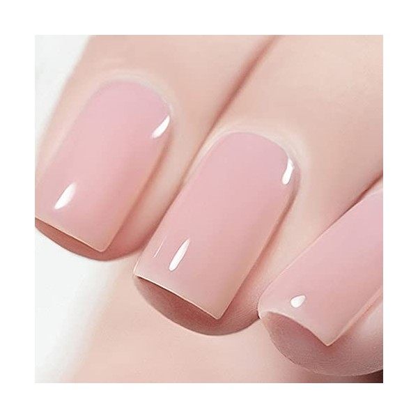 Vishine Vernis à ongles Gel 15ml, Couleur Naturelle Nu Rose Transparent Soak Off UV LED Vernis Gel Semi-permanent Nail Art po