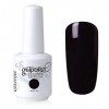 Vishine 15ml Vernis à ongles Semi-permanent Soak Off UV LED Gel Polish Nail Gel Manucure Noir - Pure Black 687 
