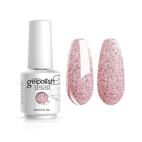 Vishine Vernis à ongles Semi-permanent GelPolish Soak-off UV LED Manucure Vernis Gels Rouge brunâtre 1449 