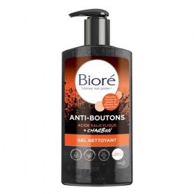 BIORÉ Gel Nettoyant Anti-Boutons au Charbon + Acide Salicylique 200ml Crème Jour et Nuit