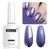 Vishine Lot de 6 Vernis à Ongles Brillant à Miroir Métallique Gel Nail Polish Longue Durée Magnifique Effet Perle Nail Art Co