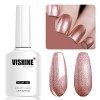 Vishine Lot de 6 Vernis à Ongles Brillant à Miroir Métallique Gel Nail Polish Longue Durée Magnifique Effet Perle Nail Art Co