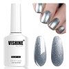 Vishine Lot de 6 Vernis à Ongles Brillant à Miroir Métallique Gel Nail Polish Longue Durée Magnifique Effet Perle Nail Art Co