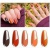 Vishine Vernis Semi Permanent Orange Collection Lot de Couleur Gel Pour Ongles en Gel UV Soak Off Gife Kit Manicure 8ml