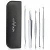 1st Deer Extracteur Point Noir de Acné, 5 Pcs Kit Extracteur Professional Pince Point Noir pour Retire Comédons, les Boutons ...