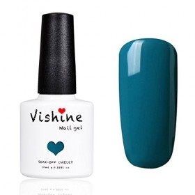 Vishine Vernis à ongles Gel Semi-permanent GelPolish Soak-off UV LED Manucure 10ml Vernis Gels Bleu foncé 1439
