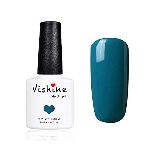 Vishine Vernis à ongles Gel Semi-permanent GelPolish Soak-off UV LED Manucure 10ml Vernis Gels Bleu foncé 1439