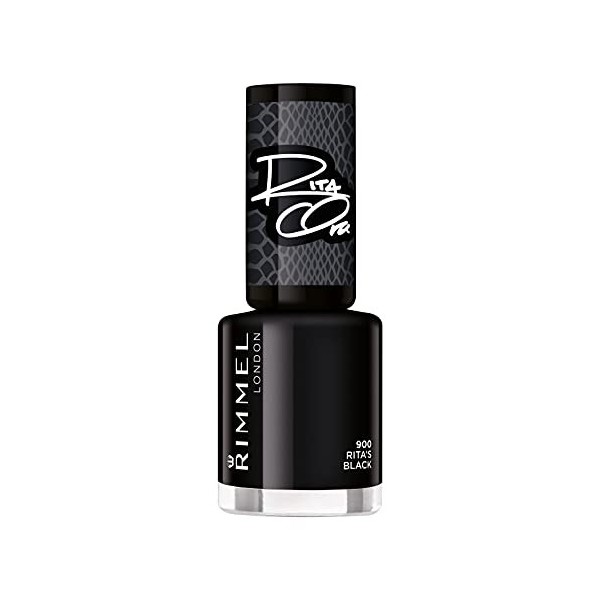 Rimmel - Vernis à Ongles 60 Seconds Super Shine Rita Ora Shades of Black - Ultra Brillance et Longue Tenue - Séchage Rapide -