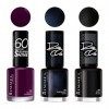 Rimmel - Vernis à Ongles 60 Seconds Super Shine Rita Ora Shades of Black - Ultra Brillance et Longue Tenue - Séchage Rapide -