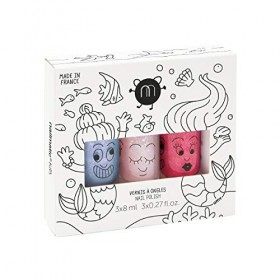 Nailmatic Kids Coffret Vernis Enfant Mermaid - 3 Vernis à LEau Enfant - Maquillage Enfant dès 3 ans - Vernis Enfant Fille No