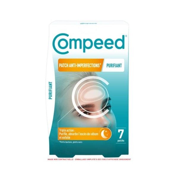 Compeed - Patchs anti-imperfections* purifiants – patchs hydrocolloïdes - Idéal pour une utilisation la nuit- pour zone dimp