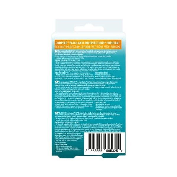 Compeed - Patchs anti-imperfections* purifiants – patchs hydrocolloïdes - Idéal pour une utilisation la nuit- pour zone dimp ...