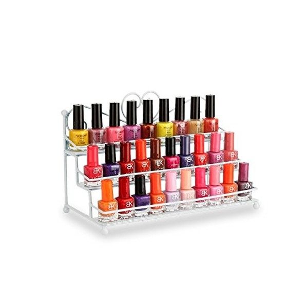 Dazone® Étagère murale en métal pour vernis à ongles ou huiles essentielles 3 niveaux. A monter soi-même.