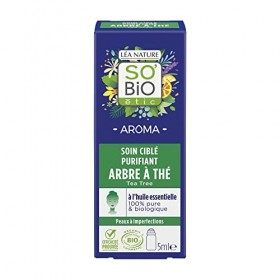 SOBiO étic - Roll-On SOS imperfections Arbre à thé - Aroma - Peau à imperfections - Certifié Cosmebio - Roll-on de 5 ml Crème...