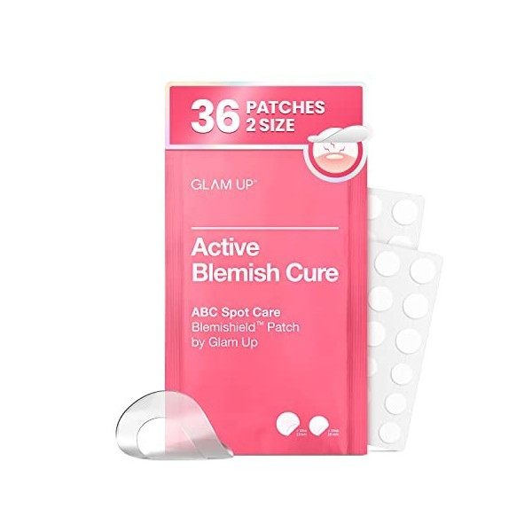 Patch Blemishield de Glam Up 36 patchs - Patchs contre lacné, autocollants pour boutons, patchs hydrocolloïdes Blemish Cur