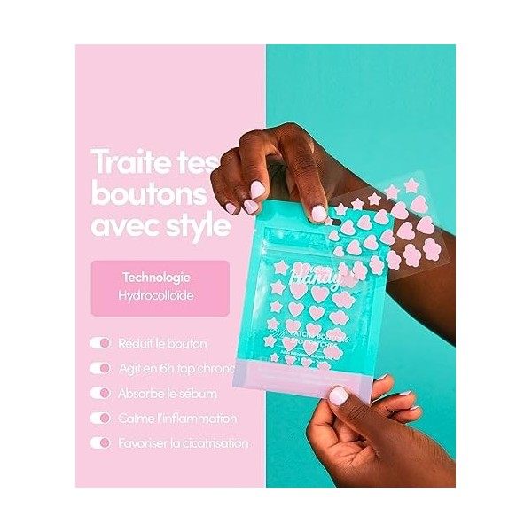 Merci Handy - Patchs Boutons - Traitement Naturel Anti-Bouton et Acné - 24 Patchs - Acide Salicylique et Huile Essentielle d’...