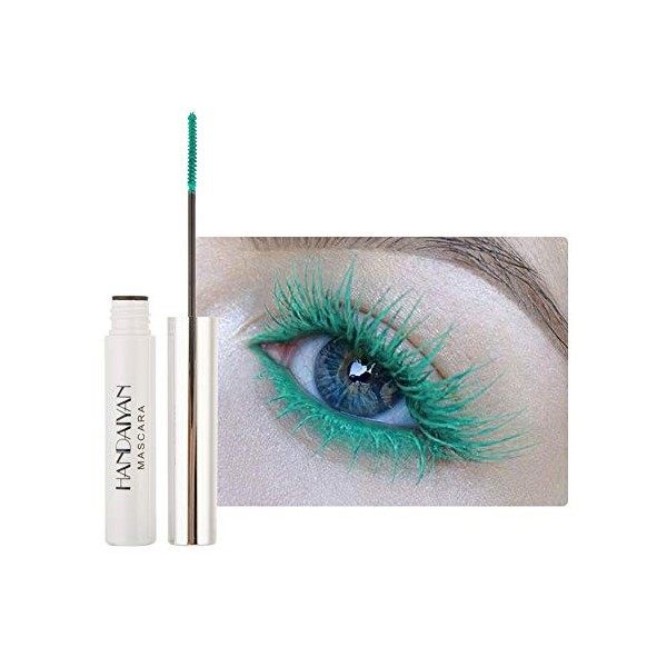 Allbestaye Mascara coloré imperméable pinceau fin Cils verts noirs et blancs maquillage longue tenue