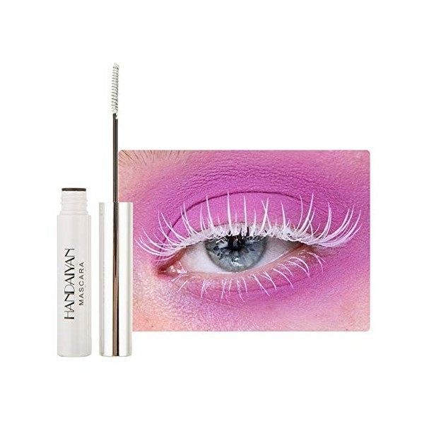 Allbestaye Mascara coloré imperméable pinceau fin Cils verts noirs et blancs maquillage longue tenue