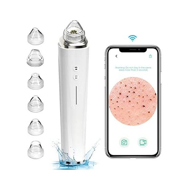 Aspirateur Point Noir, prabensei Nettoyant Pour Pores Du Visage Visible WIFI Amélioré Avec Caméra à Boutons Avec 6 Têtes das