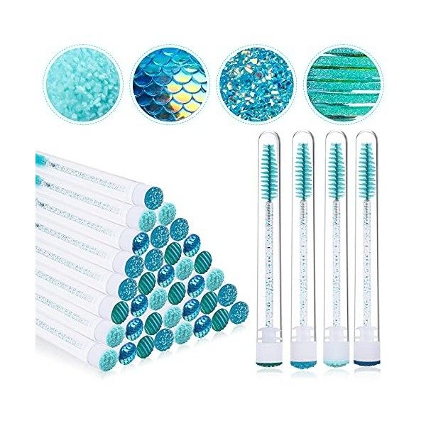 EBANKU 40PCS Tube Mascara Vide, Diamant Tube De Cils Mascara Baguette Tube Vide Mascara Tubes Avec Cils Baguette Maquillage B