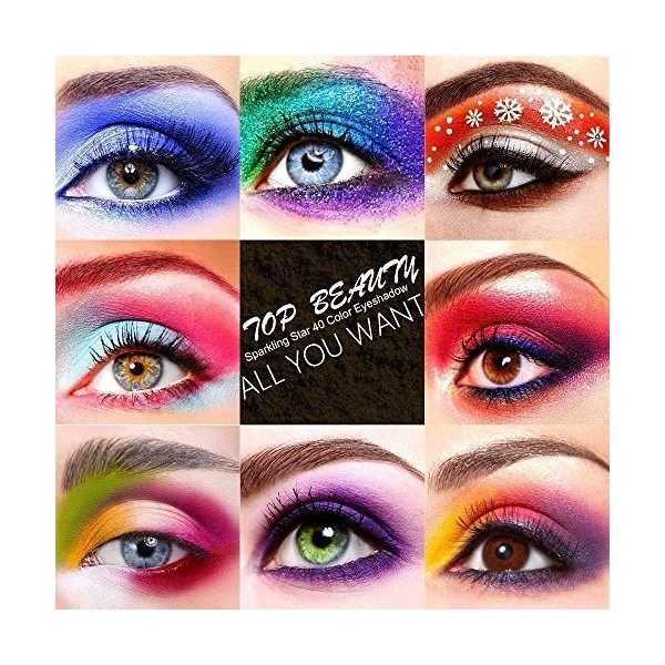 40 couleurs brillantes palette de fard à paupières poudre de fard à paupières Portable Shimmer Glitter Matte Eye Maquillage p